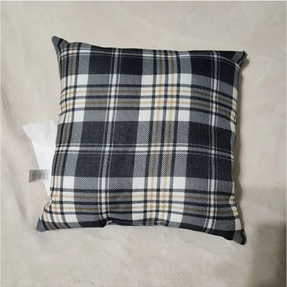 Hey, There Pumpkin Thanksgiving Halloween Buffalo Plaid Throw Pillow 12